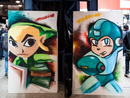 zelda and megaman art