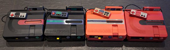 Four different Twin Famicom systems