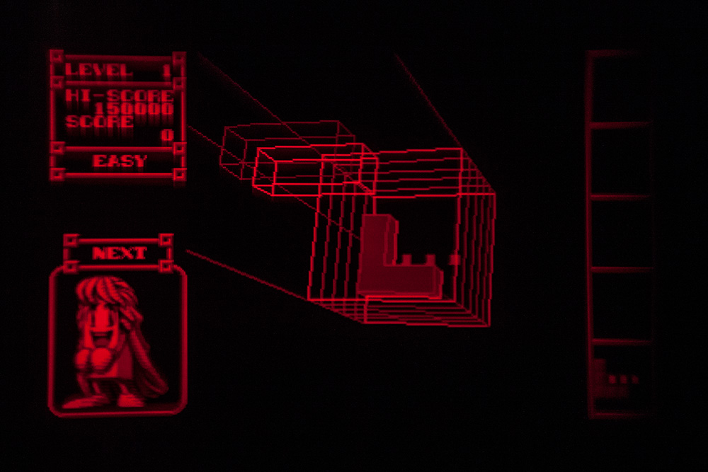 Virtual Boy Screenshot - 3D Tetris gameplay