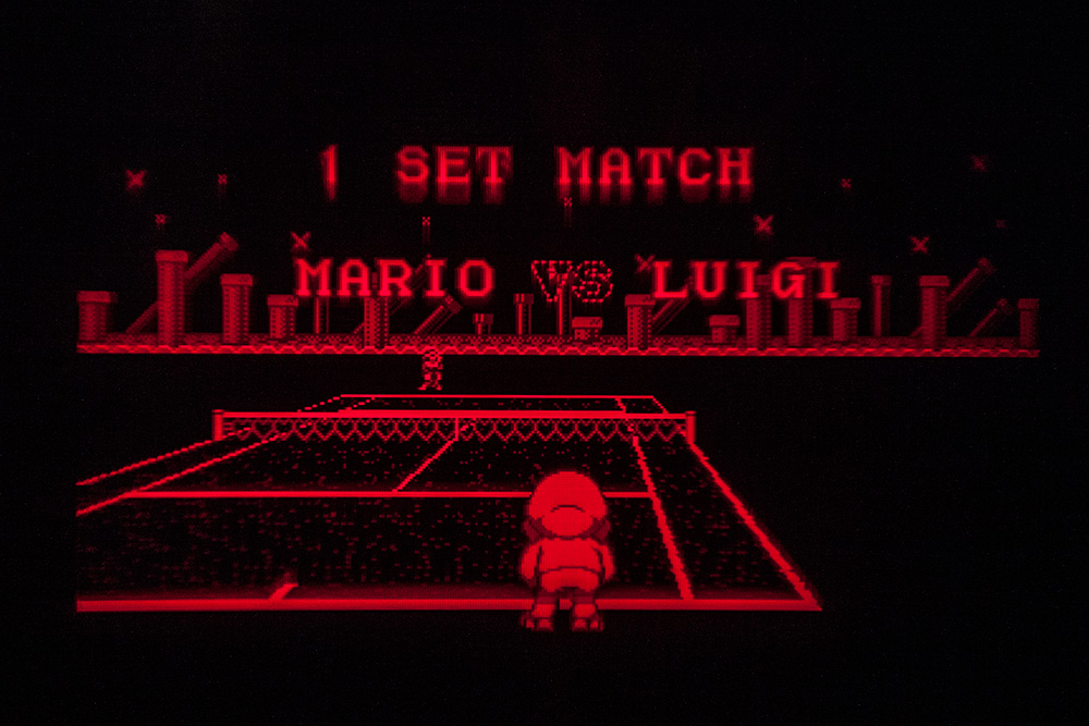 Virtual Boy Screenshot - Mario's Tennis gameplay