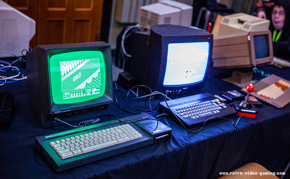 Vintage computers setup to play at Retro Gathering