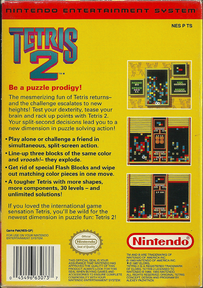 NES - Tetris 2 back