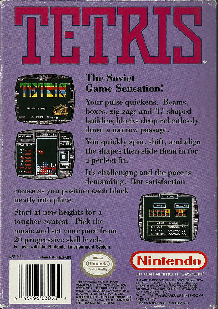 NES - Tetris back