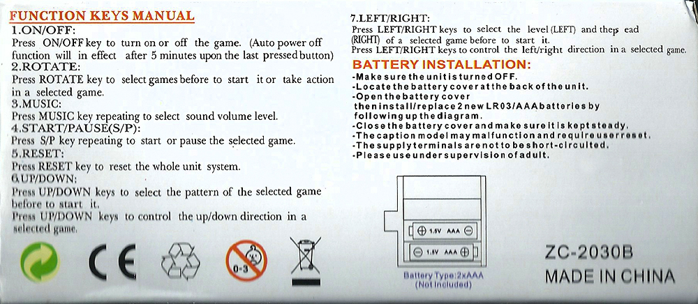 POP Station - 9999 in 1 Tetris back