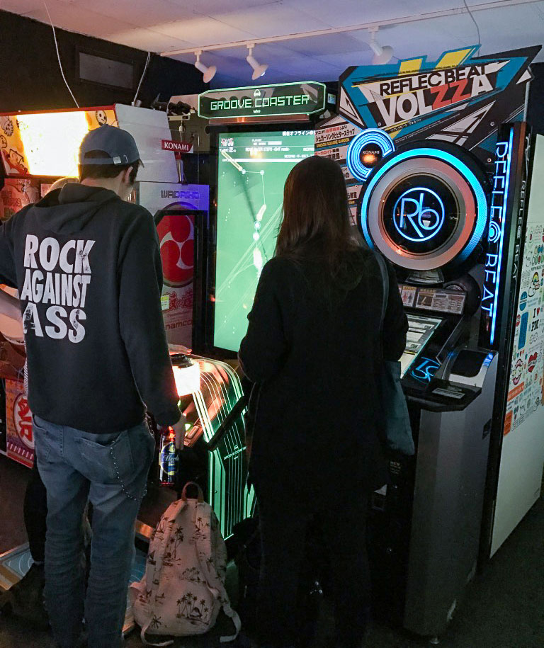 Groove coaster and Reflect Beat on arcade