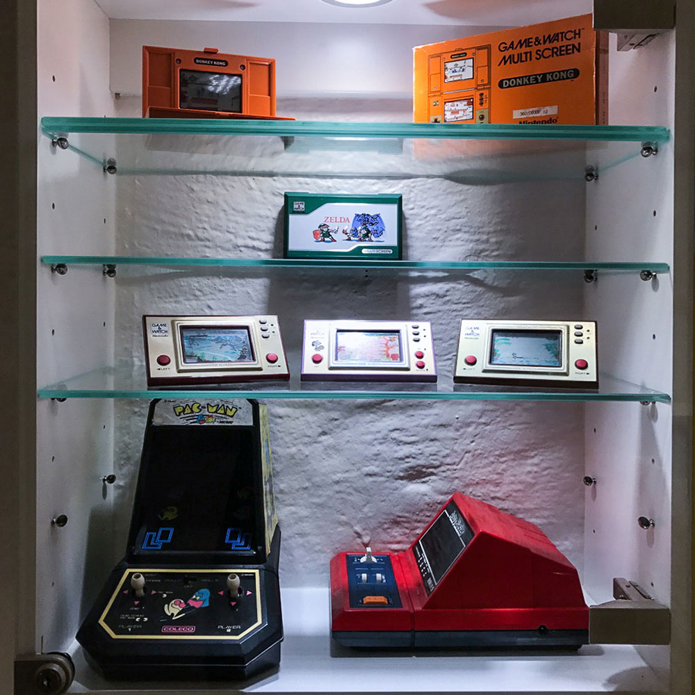 Handhelds on display at Stockholms Gaming museum