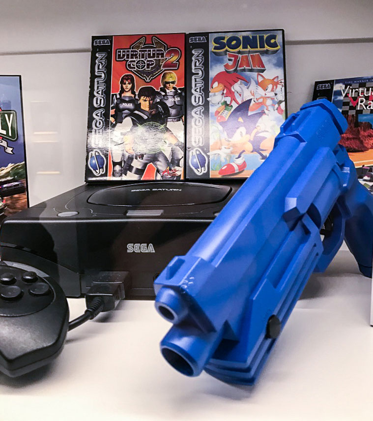 Sega Saturn on display at Stockholms game museum