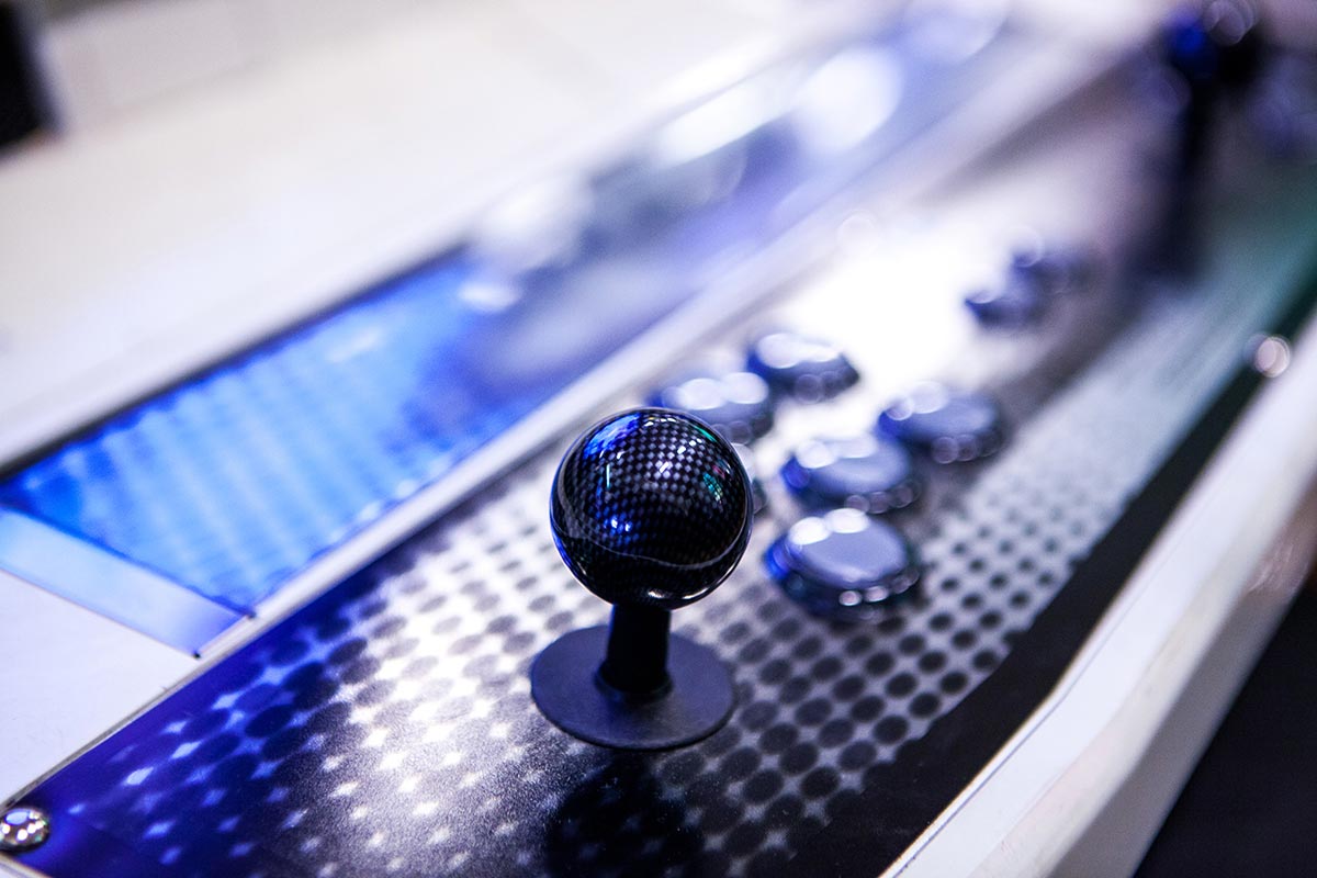 Black arcade joystick