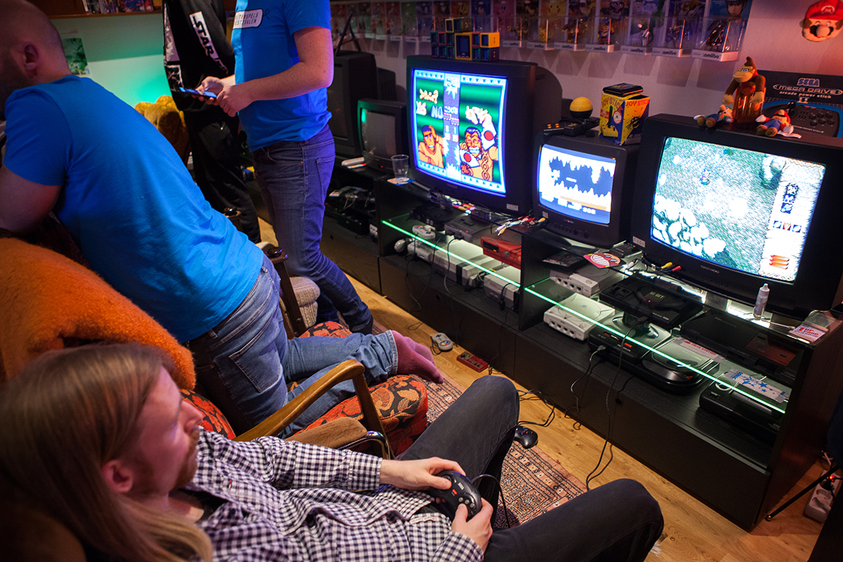 Tobias playing Twinkle Tales on Sega Mega Drive