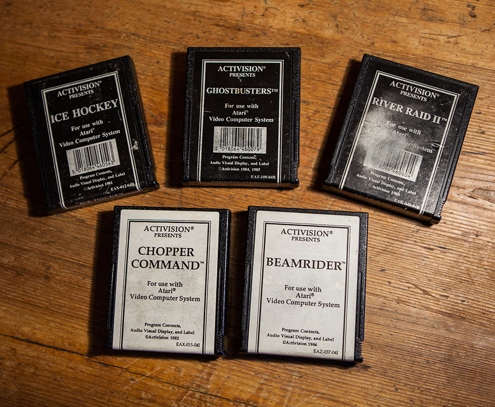 Black and white ActiVision games on Atari 2600